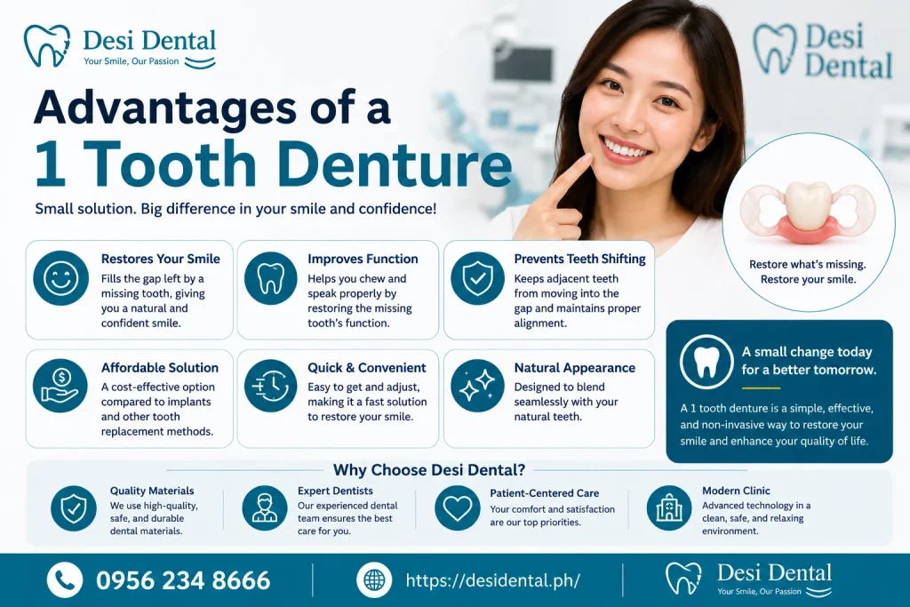 Advantages of a 1 Tooth Denture
