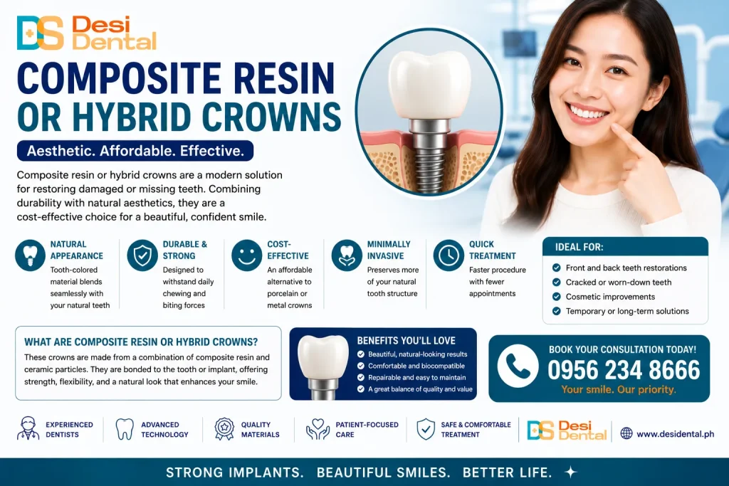 Composite Resin or Hybrid Crowns