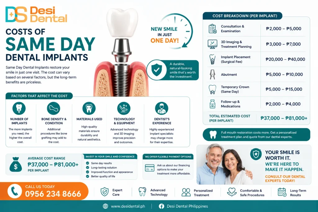 Costs of Same Day Dental Implants