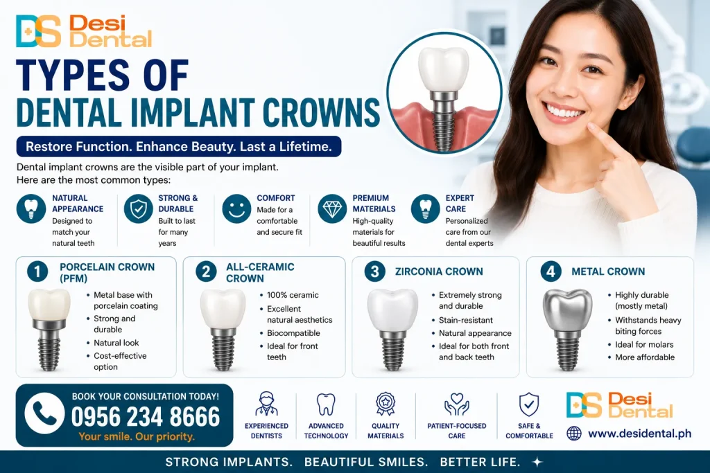 Types of dental implant crowns